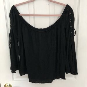 Black off the shoulder top
